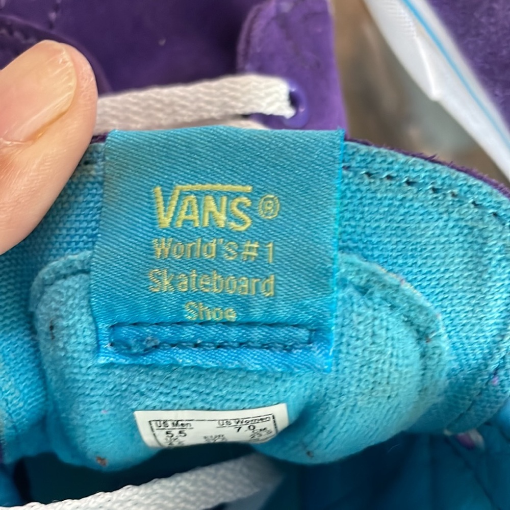 PURPLE WITH  CHECHERED GREEN VAN UNISEX M 5.5 W 7 - Picture 5 of 6